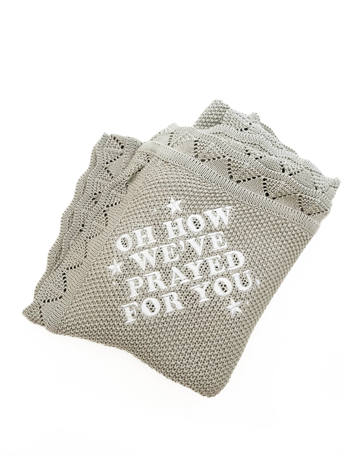 Oh How We've Prayed For You Knit Blanket