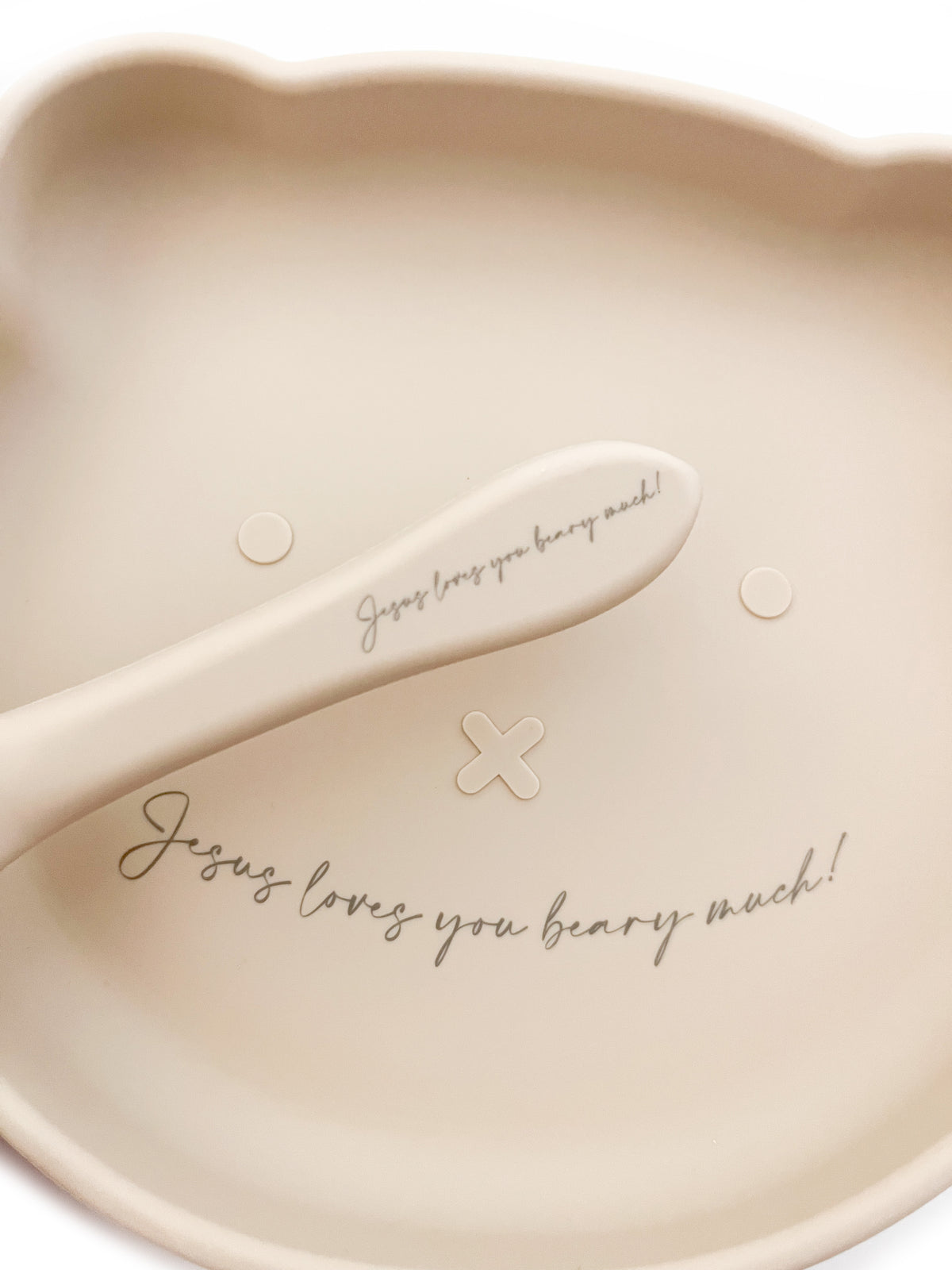 Jesus Loves You Beary Much Cup, Plate & Spoon Set