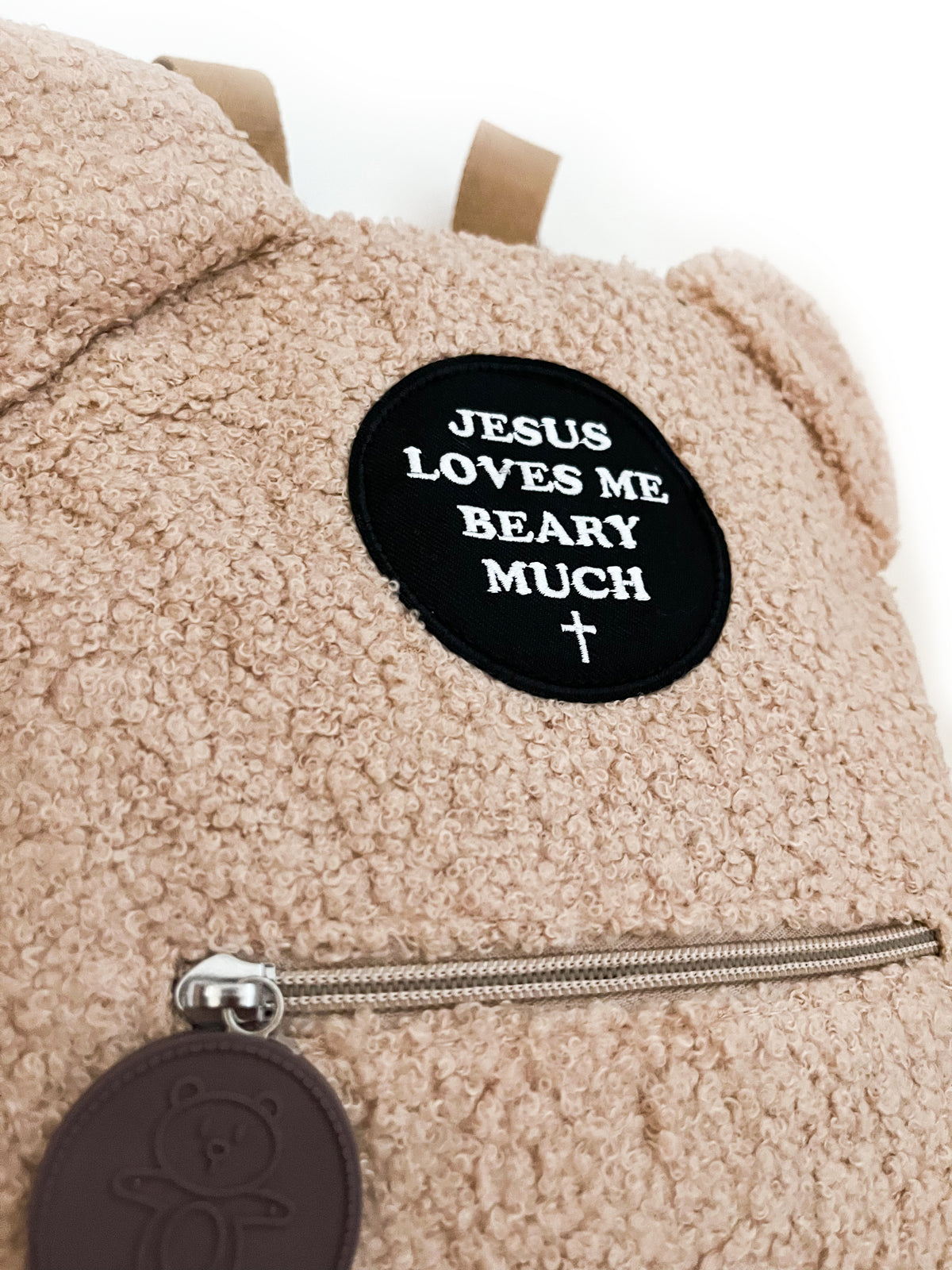 Jesus Loves Me Beary Much Backpack