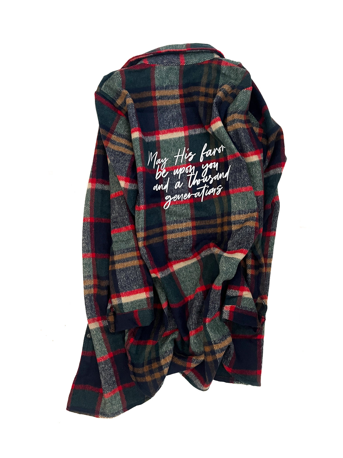 May His Favor Christmas Flannel Coat