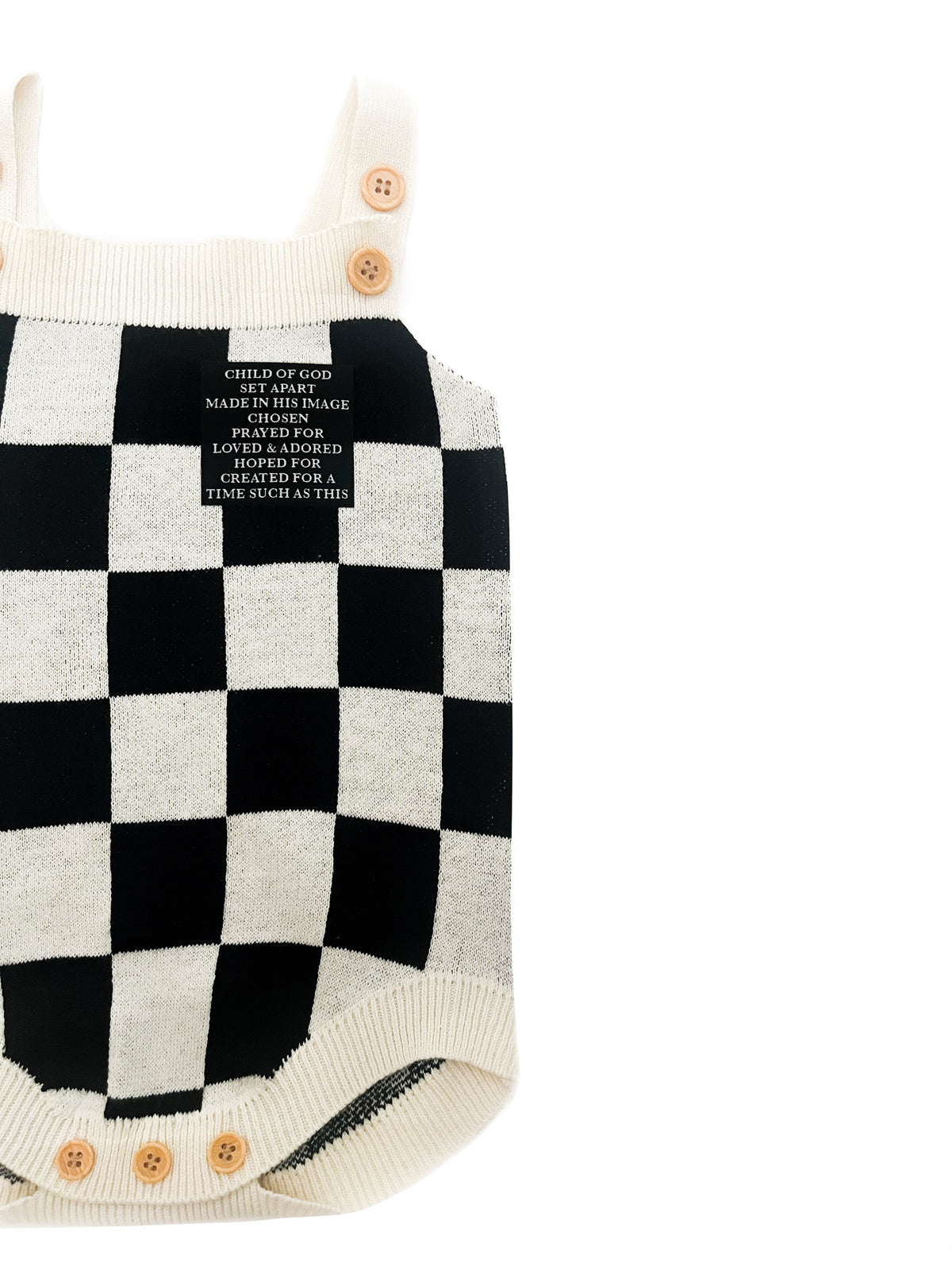 God's Words Knit Checkered Bodysuit