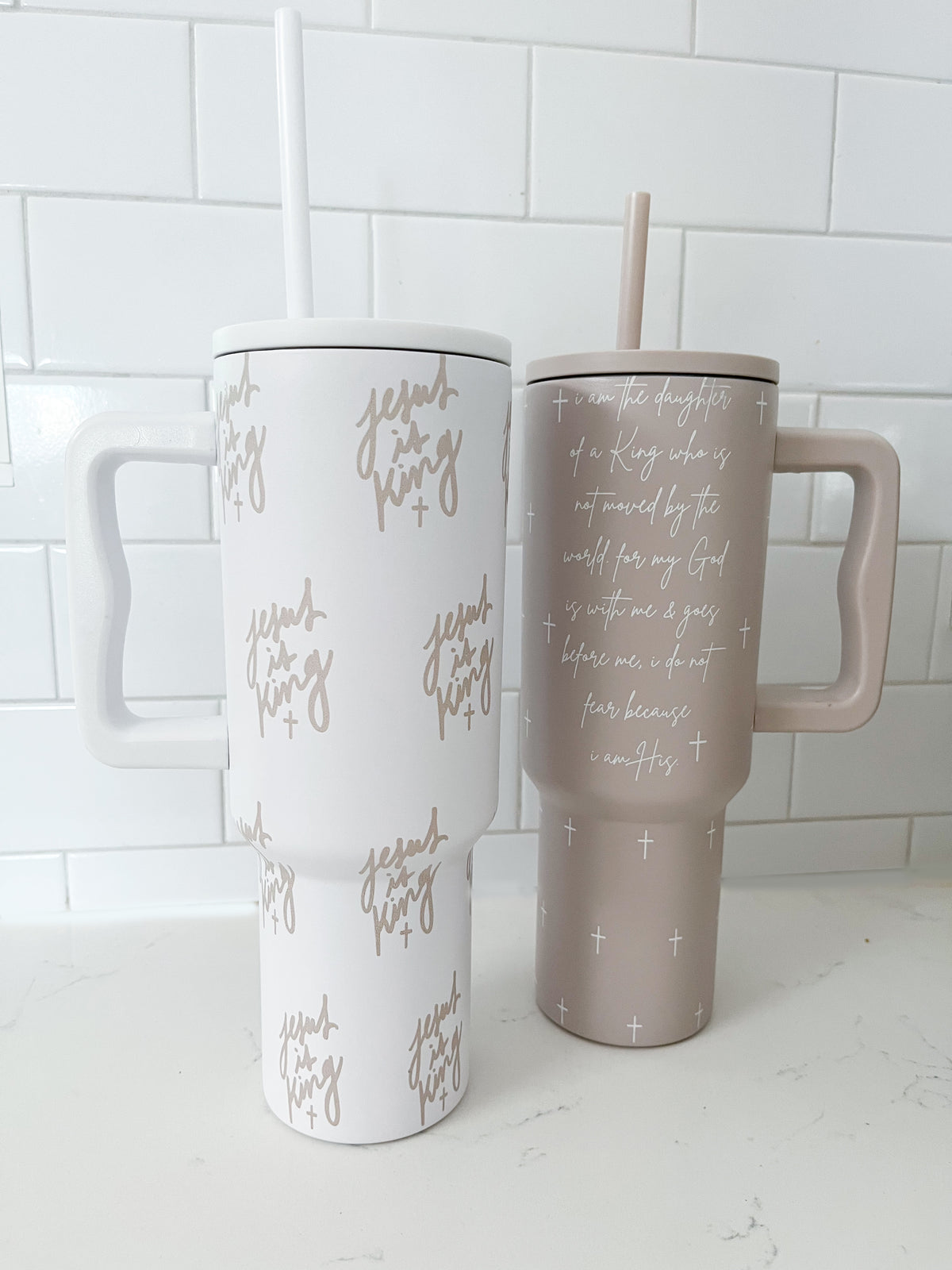 Jesus is King Handle Tumbler