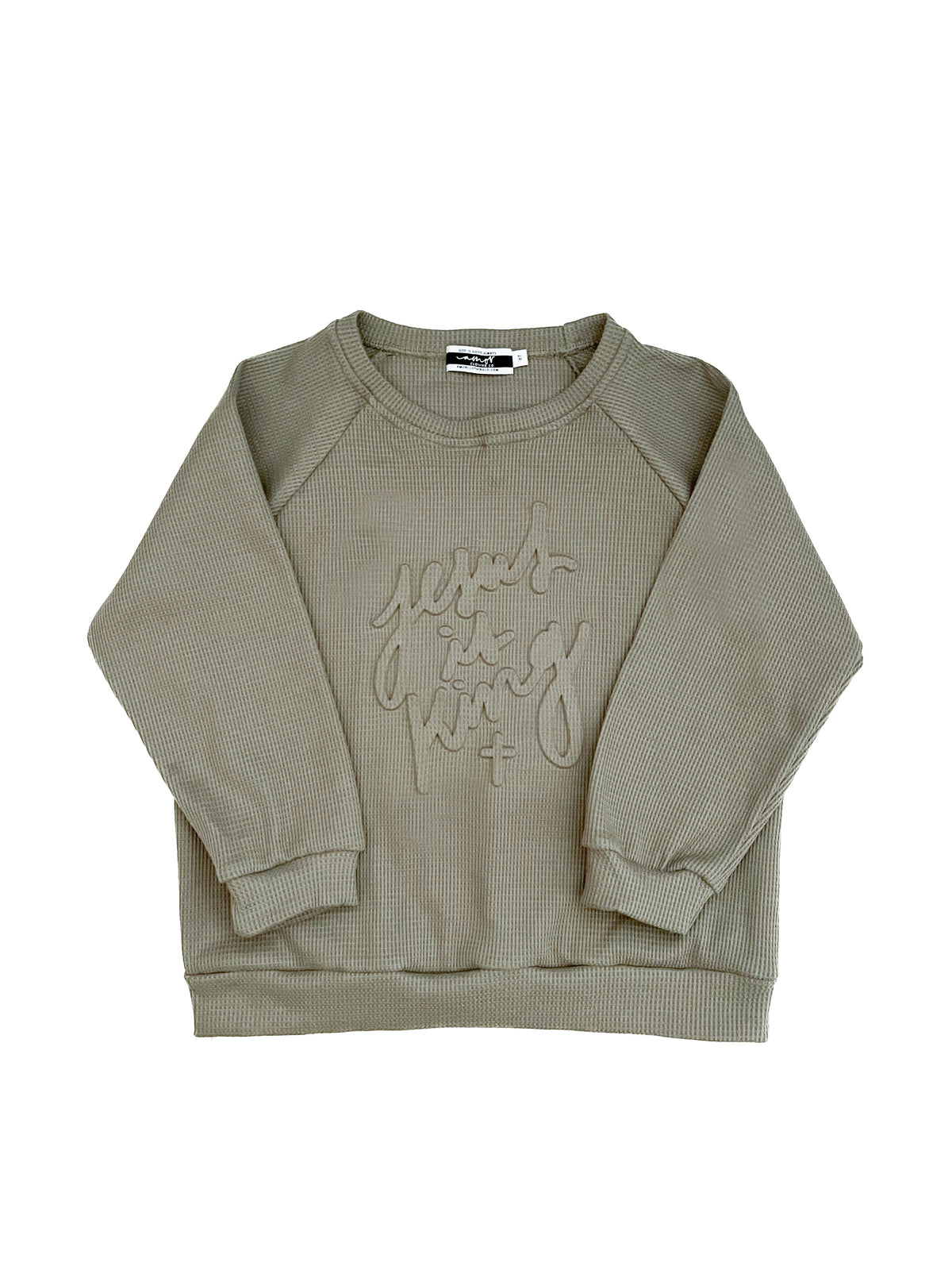 Jesus is King Waffle Crewneck