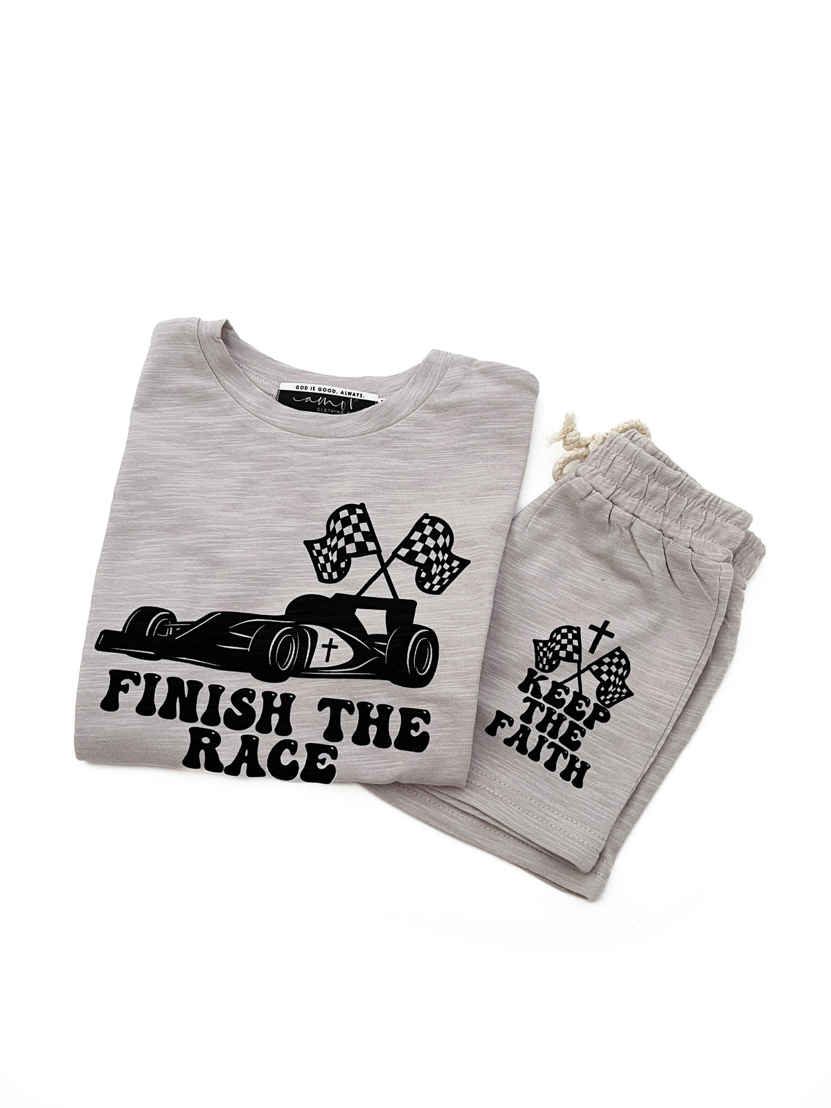 Finish The Race Shorts & Tee Set