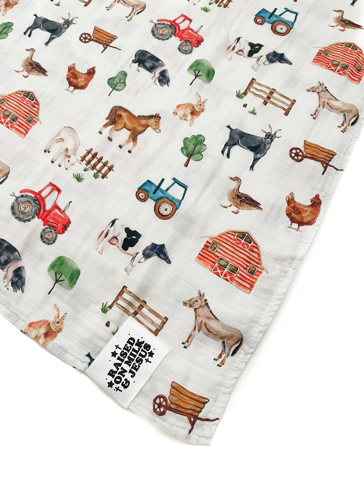 Raised On Milk & Jesus Farm Swaddle Blanket