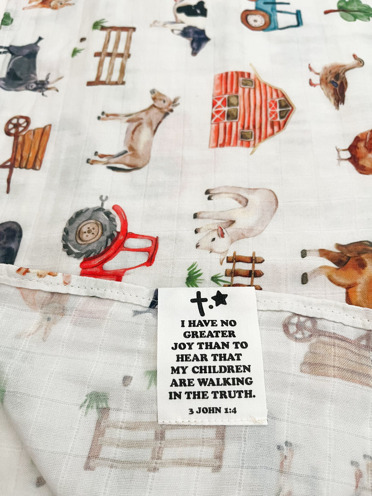 Raised On Milk & Jesus Farm Swaddle Blanket