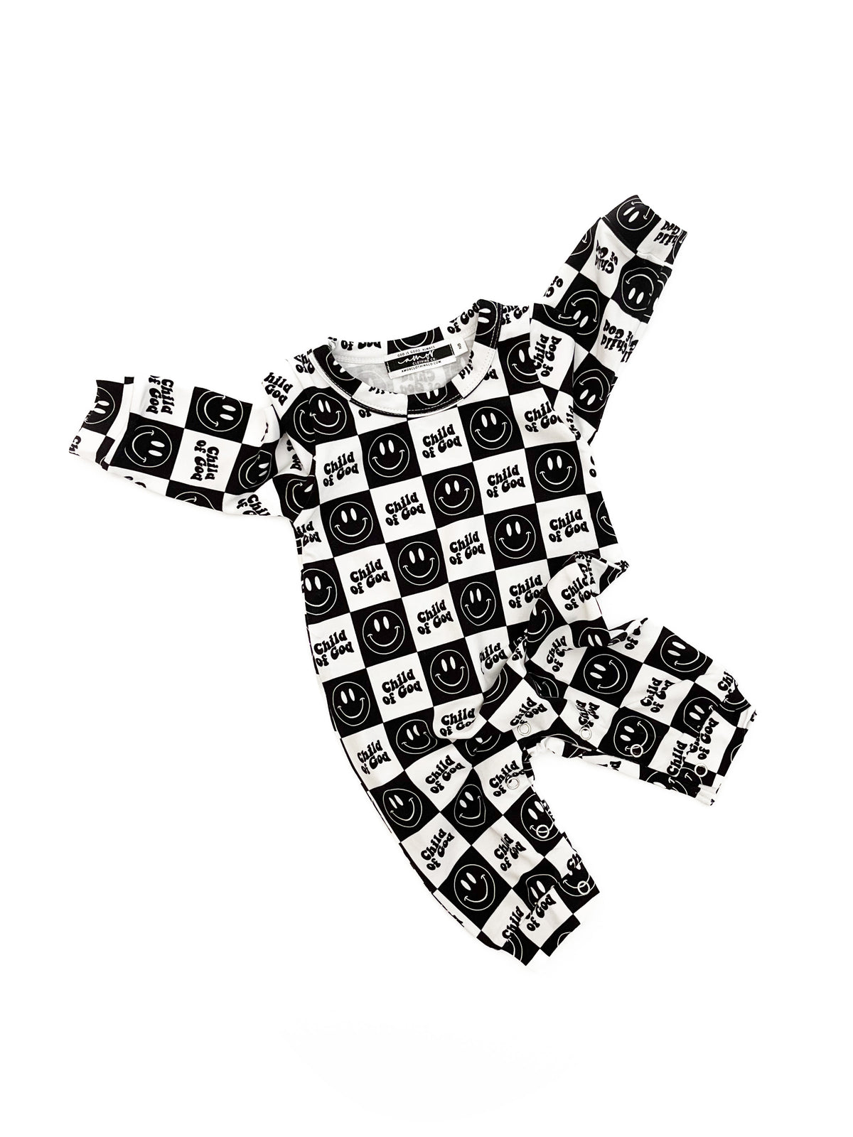 Child of God Smiley Checker Bodysuit