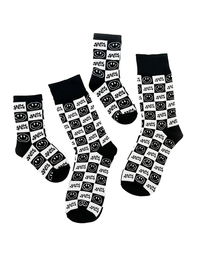 Child Of God Checker Matching Socks
