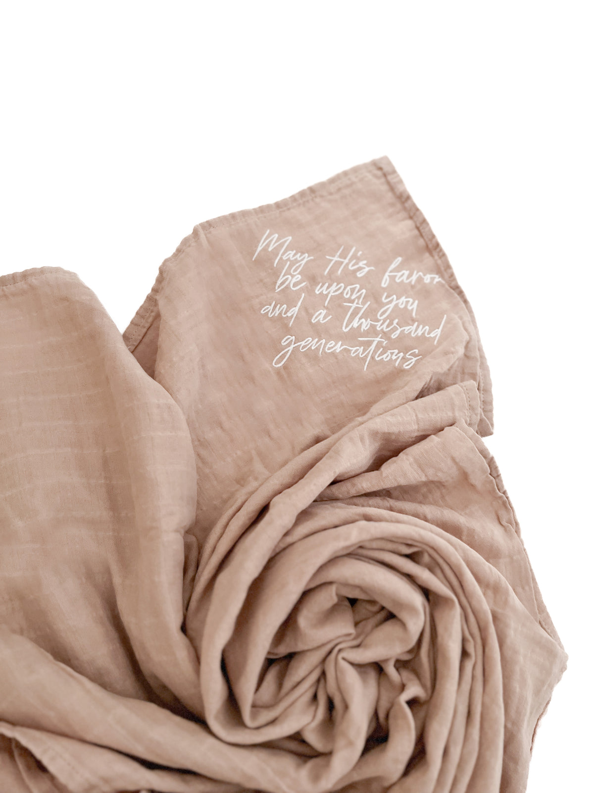 May His Favor Embroidered Swaddle Blanket