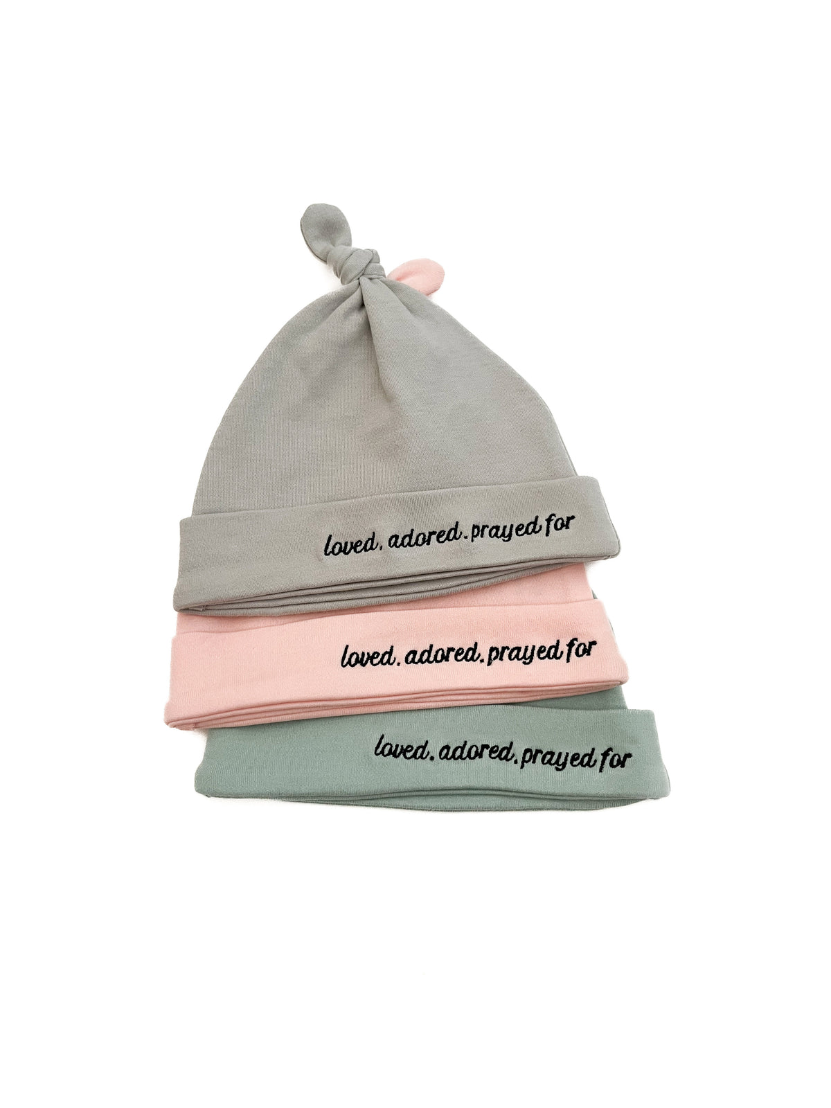 Loved, Adored Prayed For Embroidered Beanie