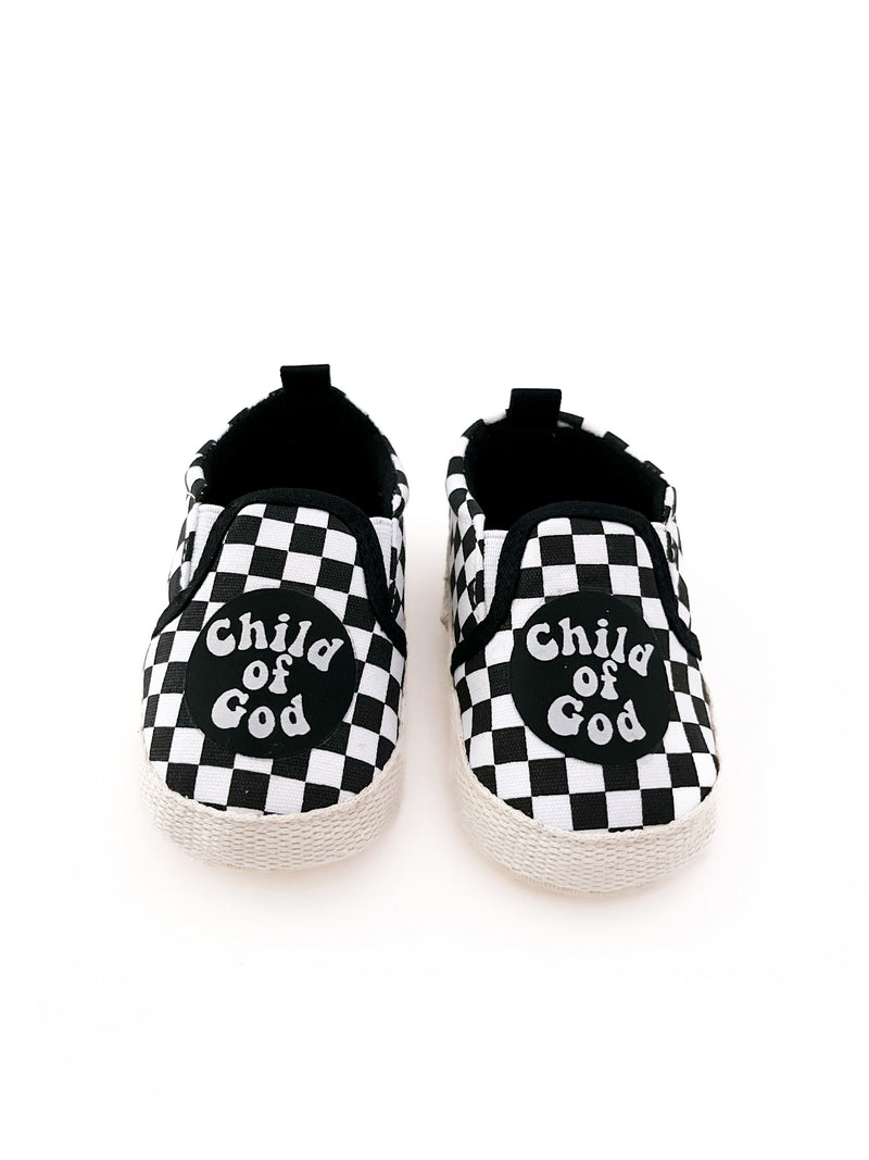 Child of God Checkered Baby Shoe
