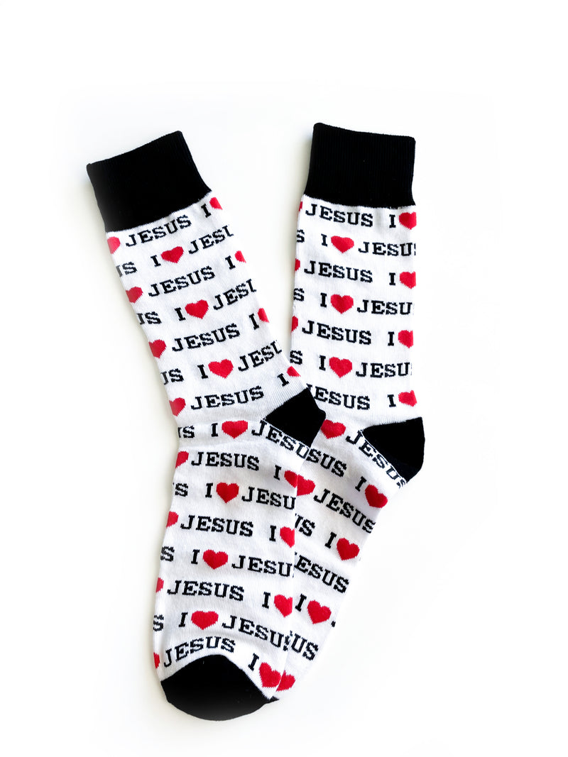 I LOVE JESUS Socks