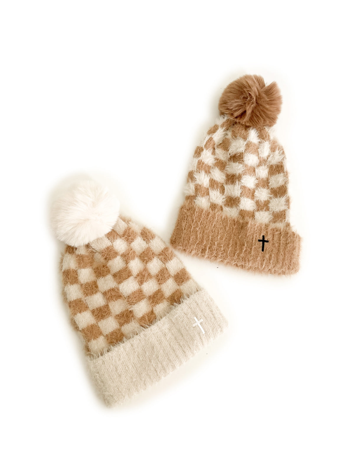 Cross Checker Pom Beanie