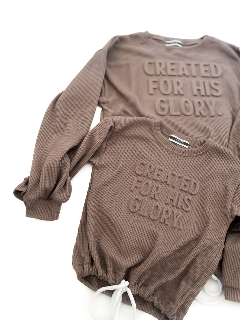 Created for His Glory Cinched Waffle Womens Sweater