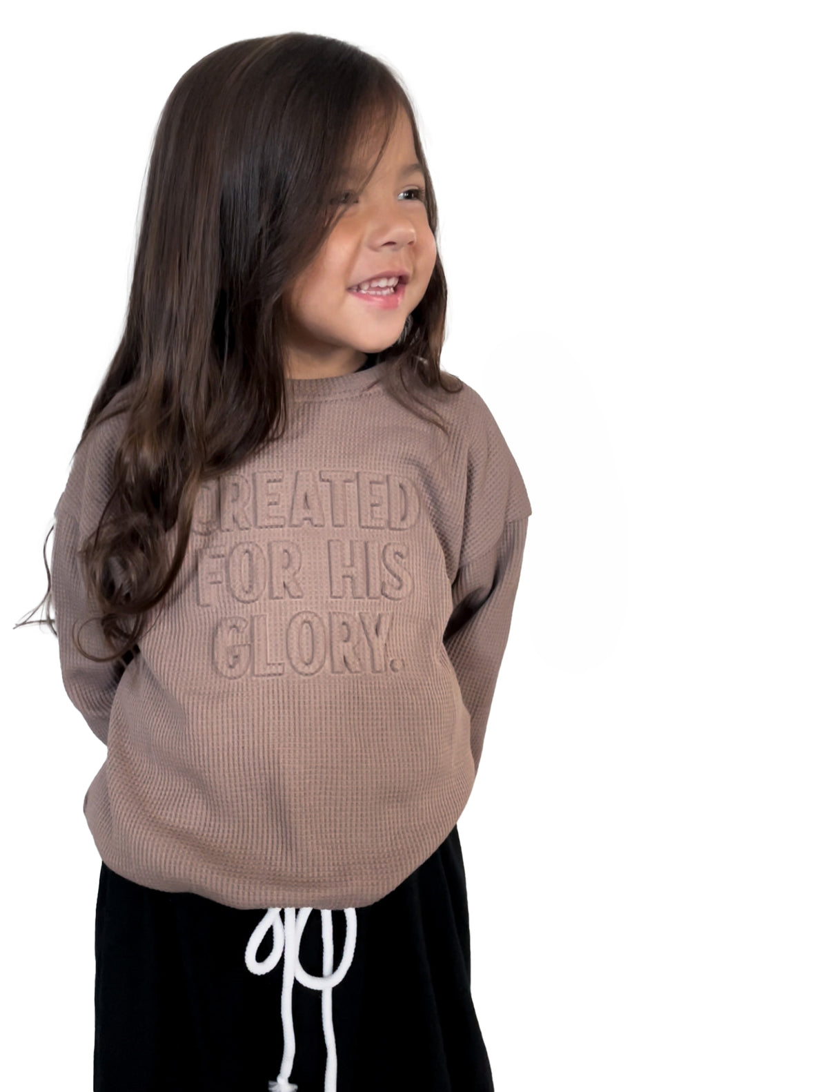 Created for His Glory Cinched Waffle Toddler Sweater