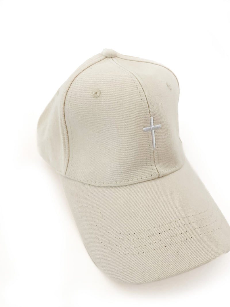 Ivory Cross Baseball Hat