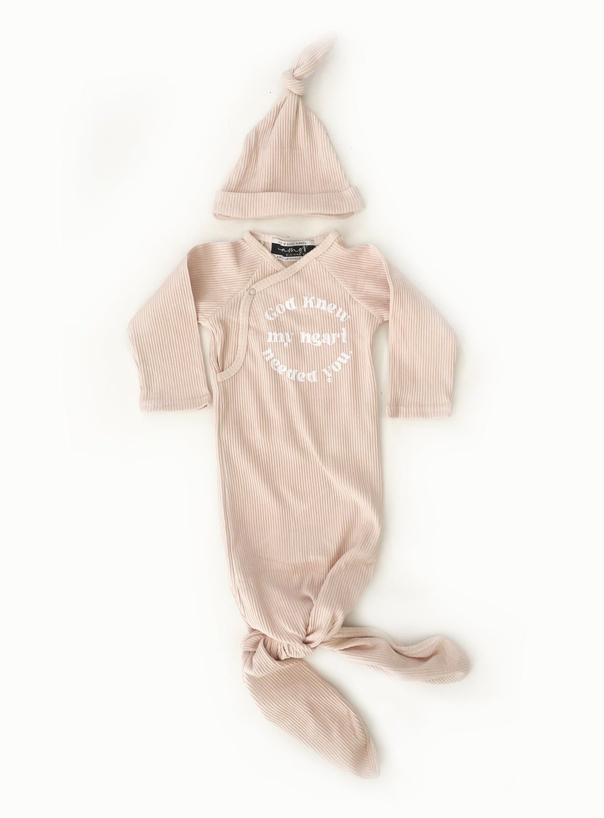 God Knew Knotted Baby Sleeper & Matching Beanie