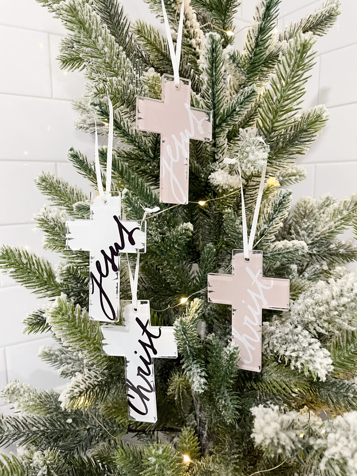 Jesus Christ Cross Acrylic Ornament