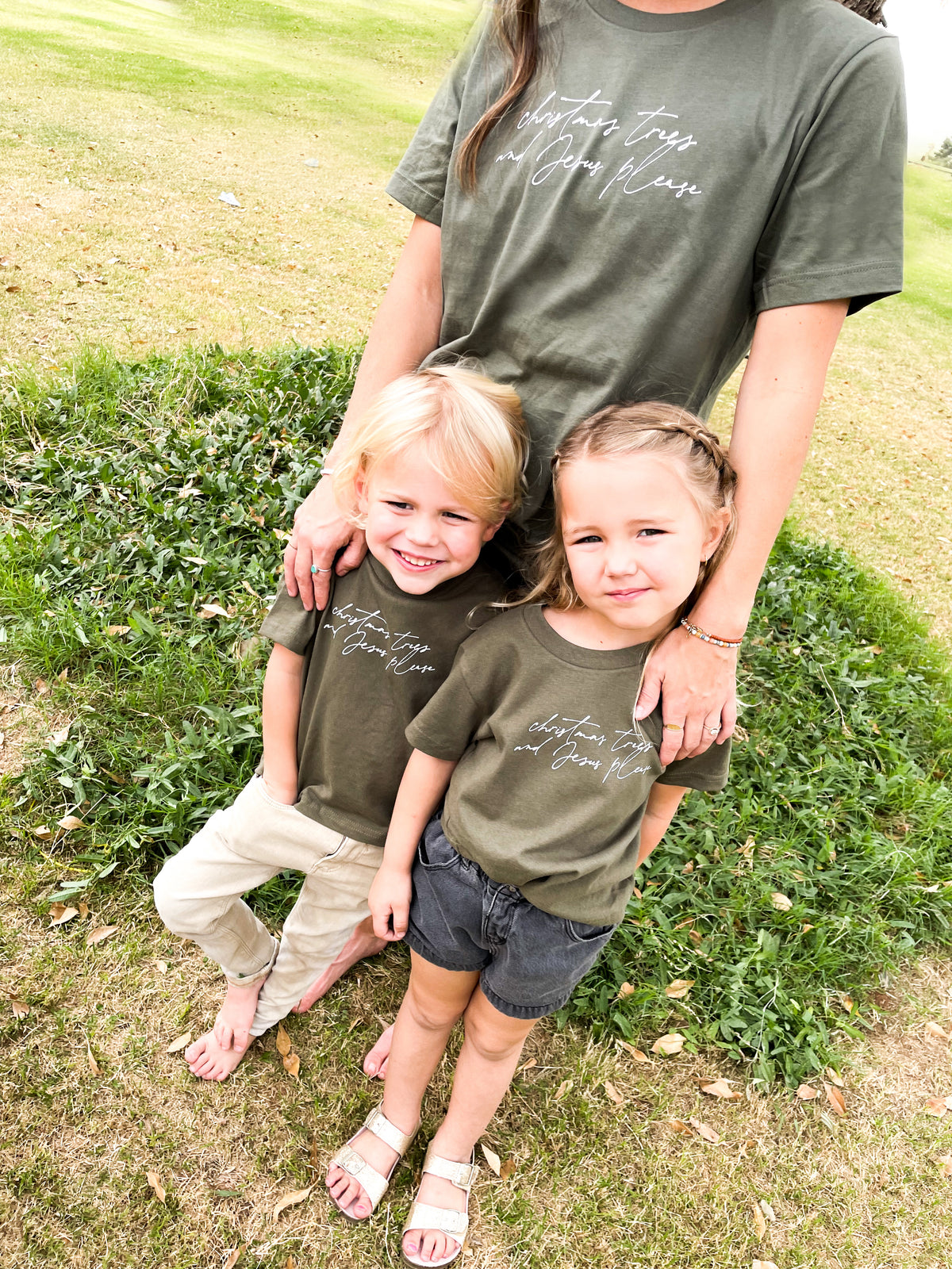 Christmas Trees and Jesus Please Children's Tee