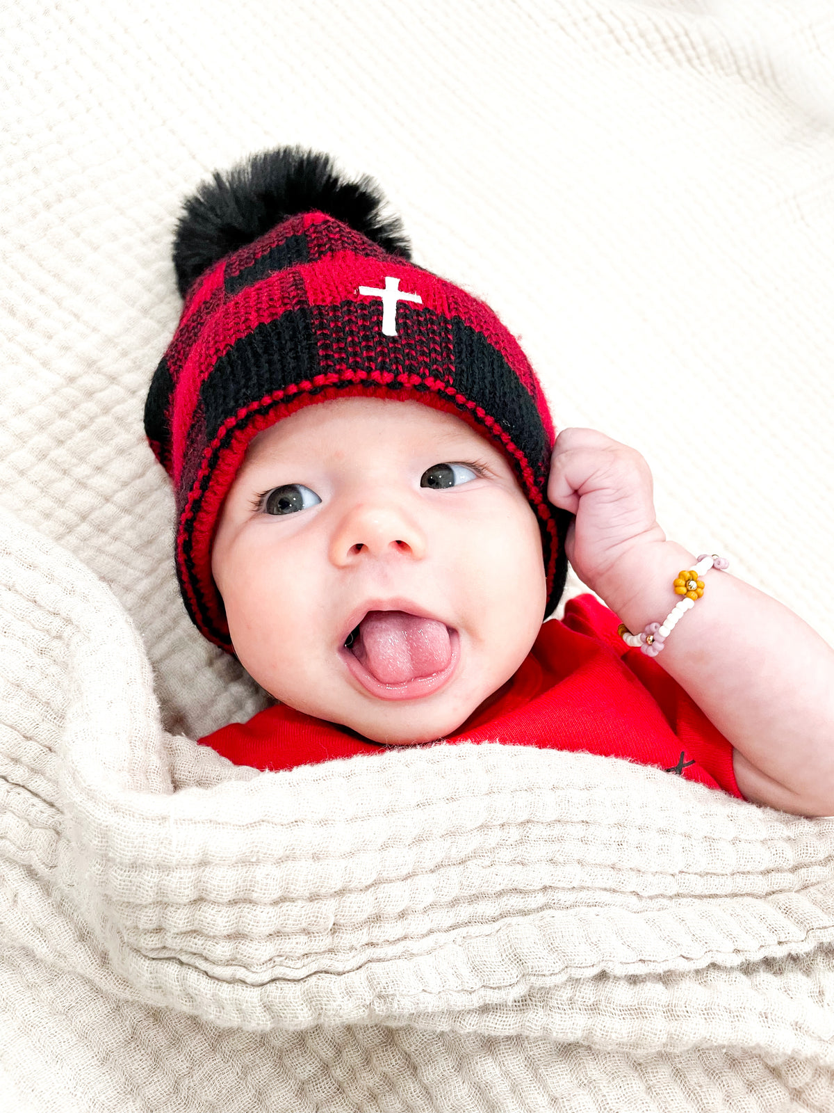 Mommy & Me Checkered Beanie